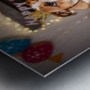 Bulldog Puppy With Golden Crown At Birthday Party Metal print