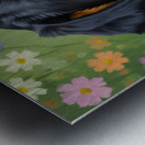 Sleepy Rottweiler Puppy Dreams Over Open Book Metal print