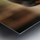 Happy Dachshund Puppy As Storm Clears With Rainbow Metal print