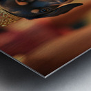 Tired Birthday Puppy Rests After Party Fun Metal print