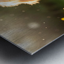 Golden Retriever Puppy Discovers Herb Pile Metal print