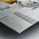 Worried Puppy Waits In Bathroom Sink Metal print