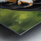 Wet Corgi Puppy Emerges From Watering Can Adventure Metal print