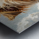 Surprised Yorkshire Terrier Puppy In Winter Garden Metal print