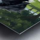 Border Collie Puppys First Bicycle Basket Adventure Begins Metal print