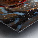 Dachshund Puppys First Snowy Adventure With Earmuffs Metal print