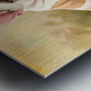 Happy French Bulldog Puppy Rests In Pumpkin Patch Metal print