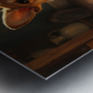 Sleepy Chihuahua Puppy Dreams Over Open Book Metal print