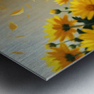 Yorkshire Terrier Puppy Successfully Catches Brown Oak Leaf Metal print