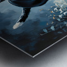 Boston Terrier Puppy Discovers Mysterious Nighttime Shadows Metal print