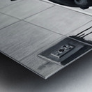 Boston Terrier Puppy Waits Nervously In Bathroom Sink Metal print