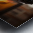 Happy Border Collie Puppy Enjoys Perfect Evening By The Fire Metal print