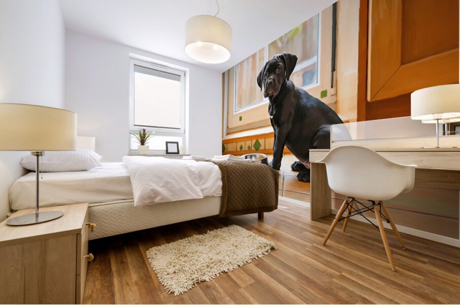 Cane Corso Puppy Discovers Dinner Time Mural print