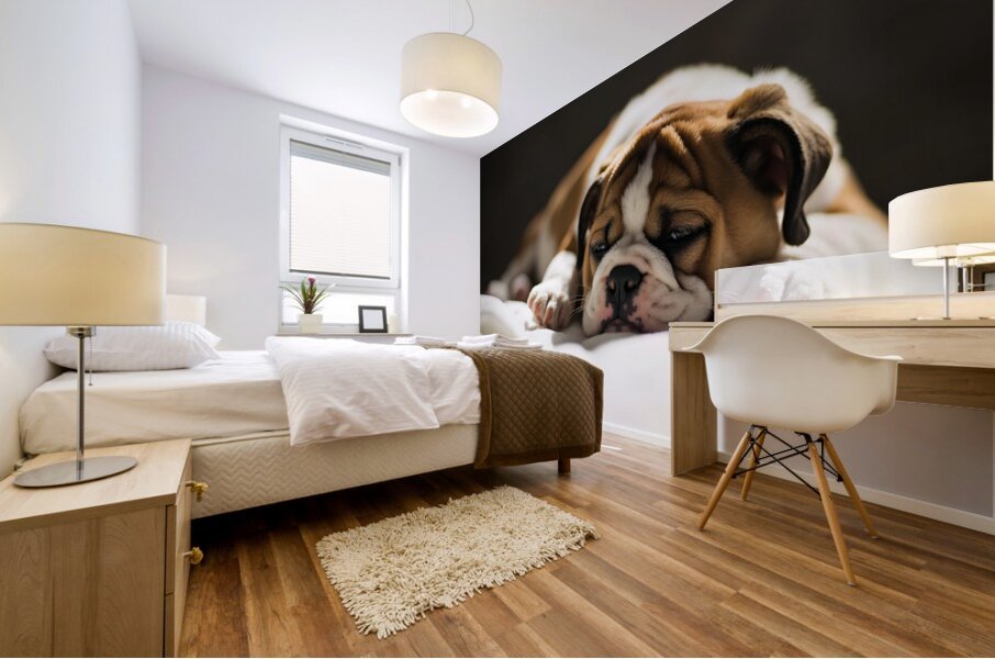 Bulldog Puppy Perfect Portrait Pose Mural print