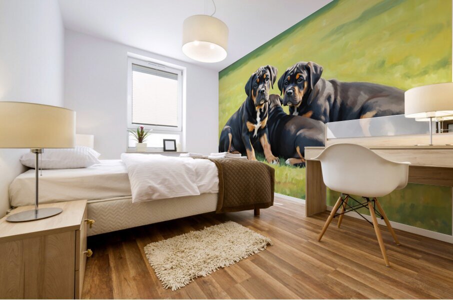 Content Cane Corso Puppy Rests After Big Adventure Mural print
