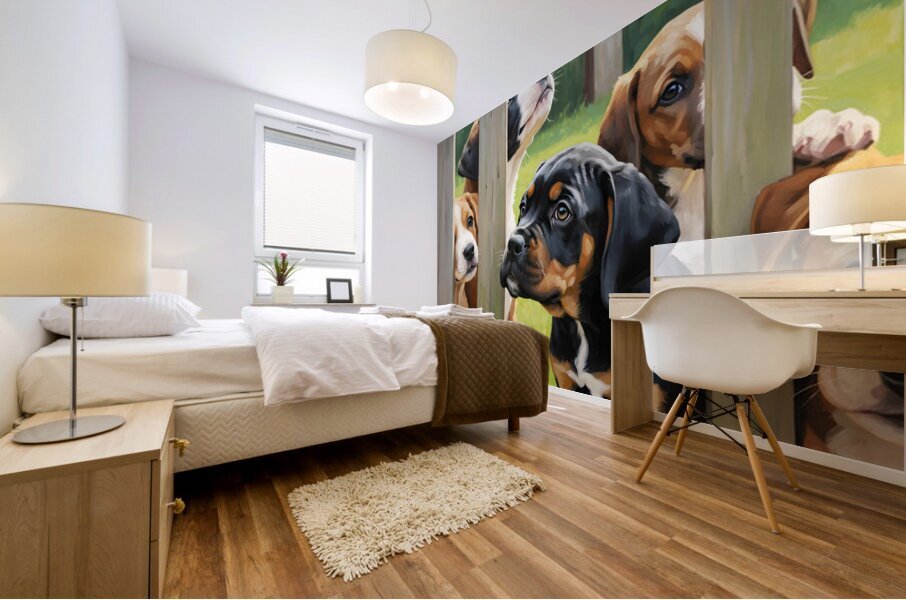 Cane Corso Puppy Discovers World Beyond The Fence Mural print