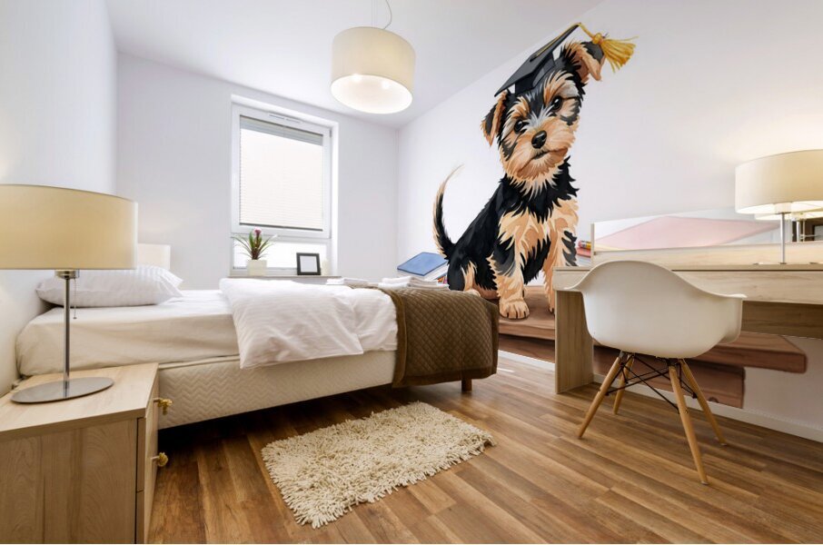 Yorkshire Terrier Puppys First Day Of School Mural print