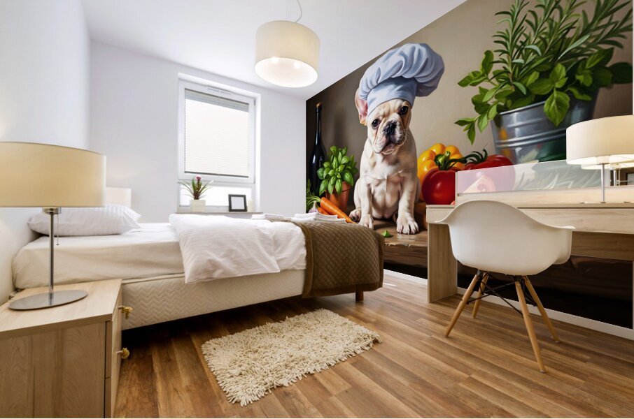 French Bulldog Puppy Chef Ready To Cook Mural print