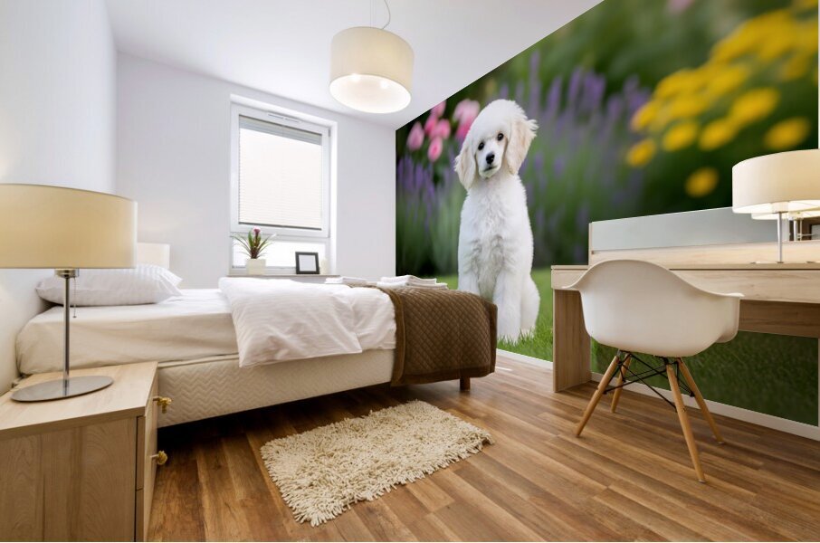 Proud Poodle Puppy Masters Stay Command Mural print