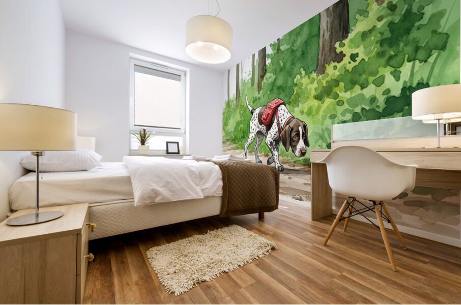 German Shorthaired Pointer Puppy Gets Ready For Adventure Mural print