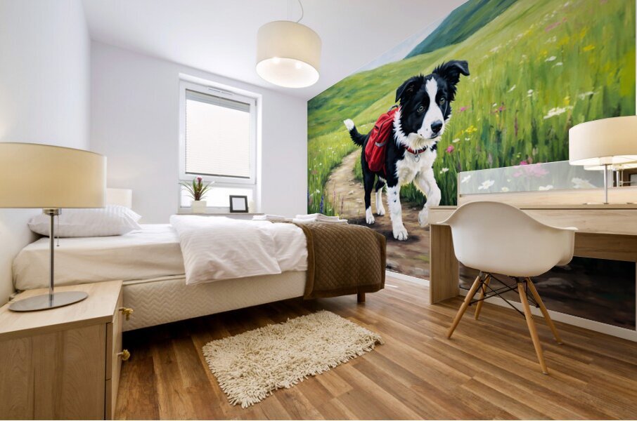 Border Collie Puppy Ready For Adventure Mural print
