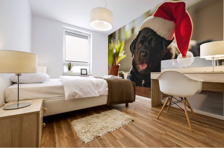 Sleepy Cane Corso Puppy Dreams Of Christmas Adventures Mural print