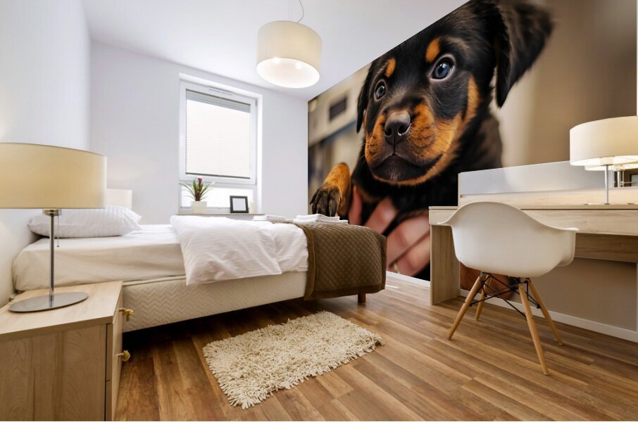 Rottweiler Puppys First Vet Visit Mural print