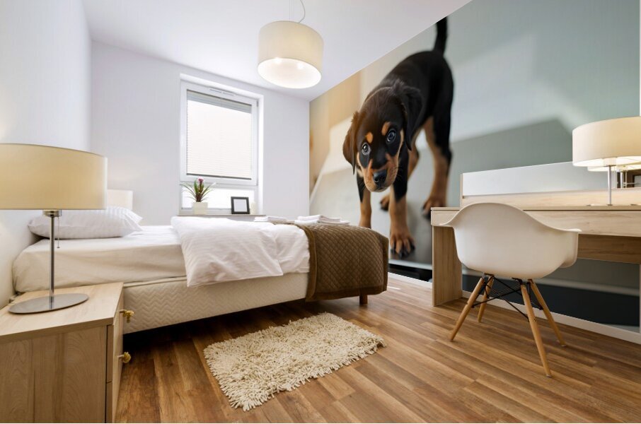 Brave Puppy Completes The Weighing Mural print