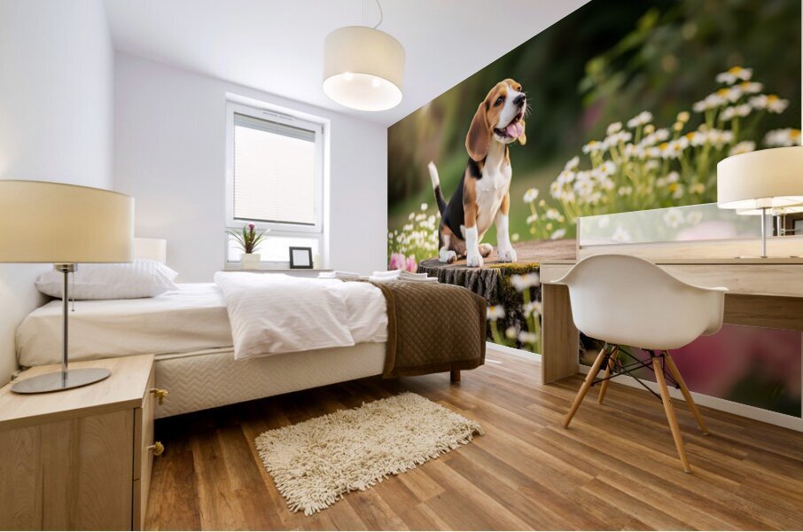 Proud Beagle King Rules His Domain Mural print