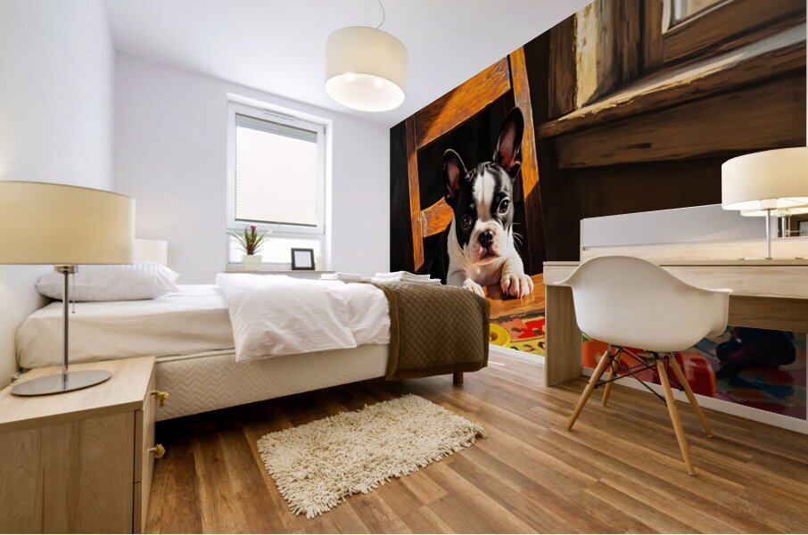 Puppy Proudly Holds Game Piece In Mouth Mural print