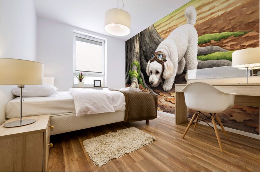 Poodle Puppy Ready For Garden Adventure Mural print