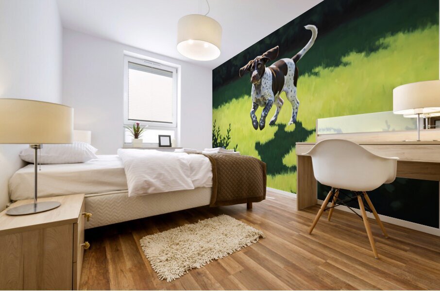 Tired Puppy Rests After Shadow Adventure Mural print