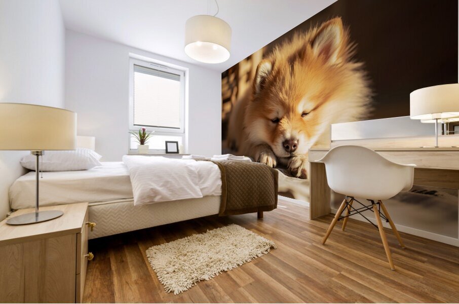 Alert Pomeranian Ready For Adventure Mural print