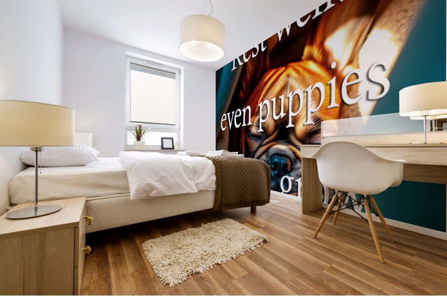 Rest Well Like This Sleepy Puppy Mural print