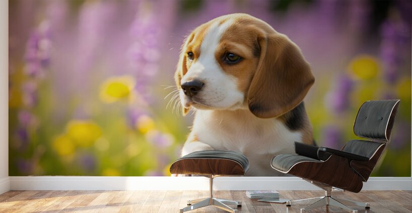 Beagle Puppy Claims His Royal Throne Wall Murals