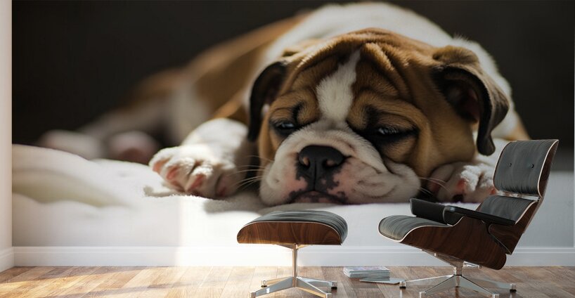 Bulldog Puppy Perfect Portrait Pose Wall Murals