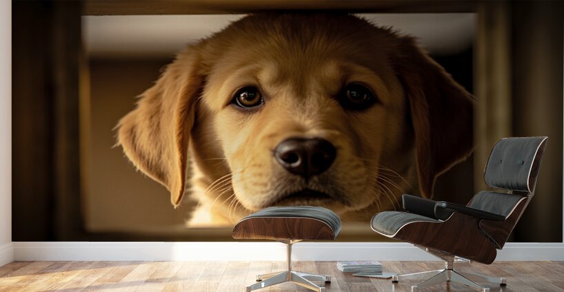 Puppy Waits For Visitors To Arrive Wall Murals