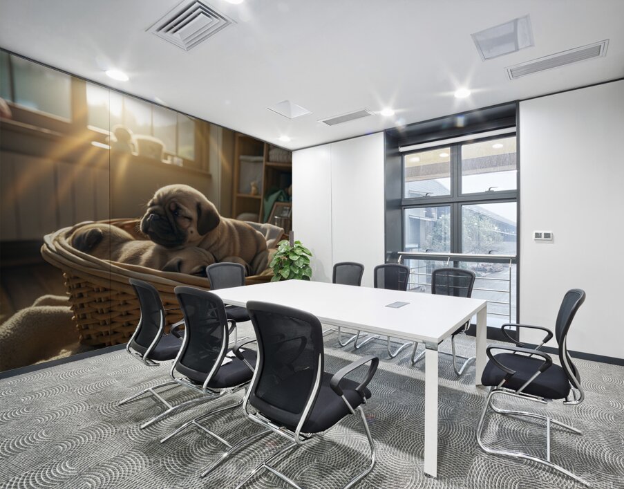 Pug Puppy Dreams In Warm Sunlight Wall Printing