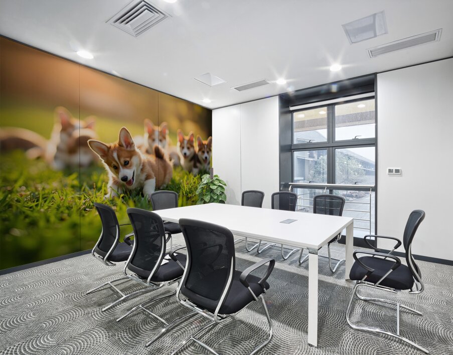 Pembroke Welsh Corgi Puppy Ready To Play With Siblings Wall Printing