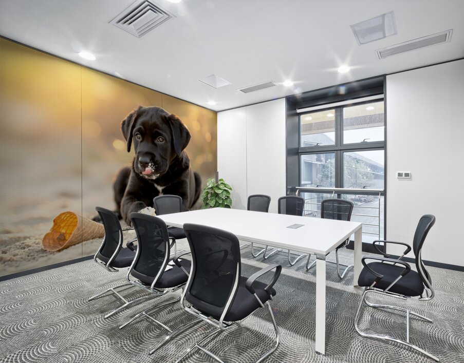 Happy Cane Corso Puppy Cleans Up After Ice Cream Adventure Wall Printing
