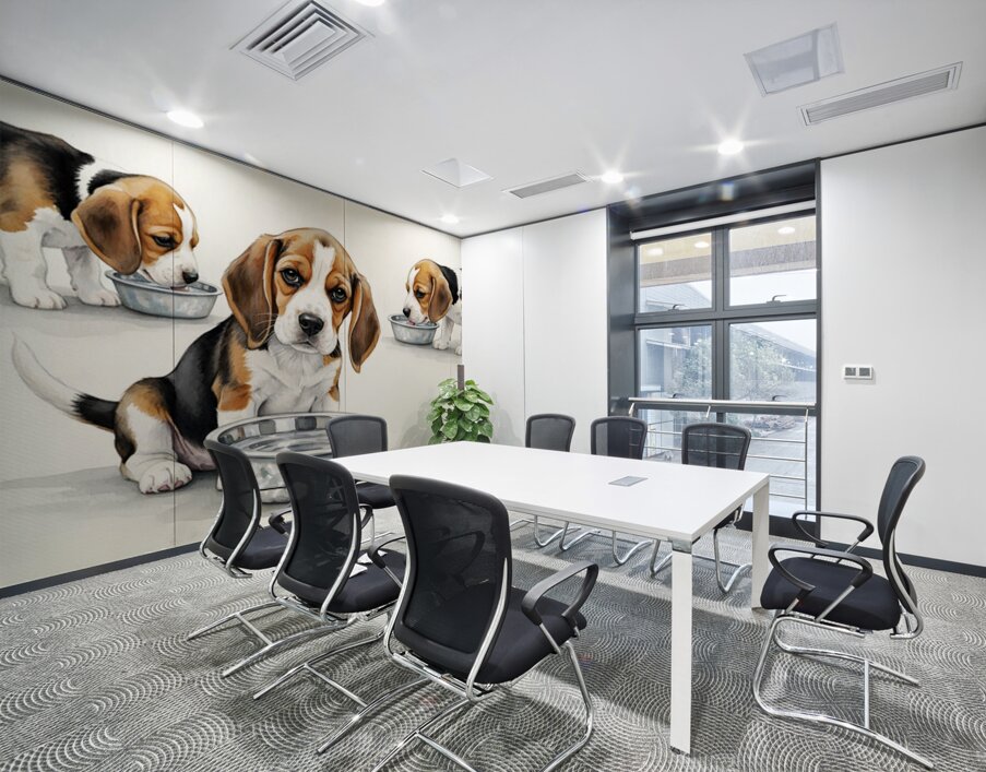 Beagle Puppy Satisfied After Drinking Water Wall Printing