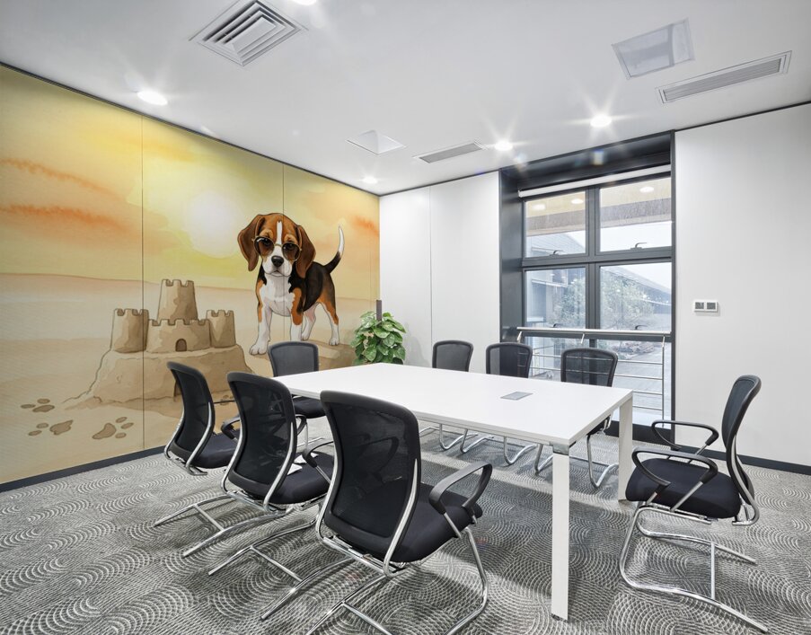 Beagle Puppy Shows Off Sandcastle Creation Wall Printing