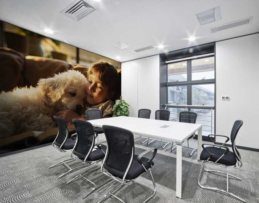 Poodle Puppy Dreams During Story Time Wall Printing