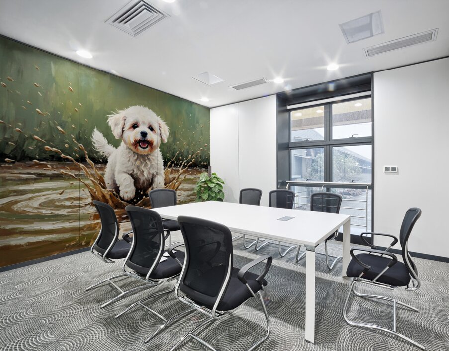 Muddy Bichon Frise Puppy After Puddle Adventure Wall Printing