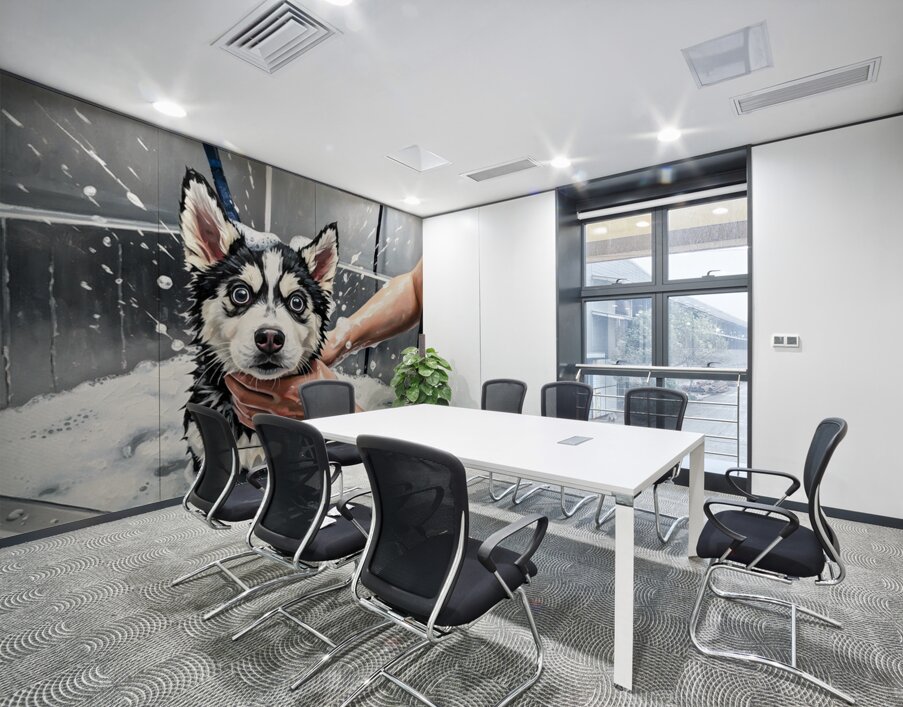 Proud Siberian Husky Puppy After First Professional Grooming Wall Printing