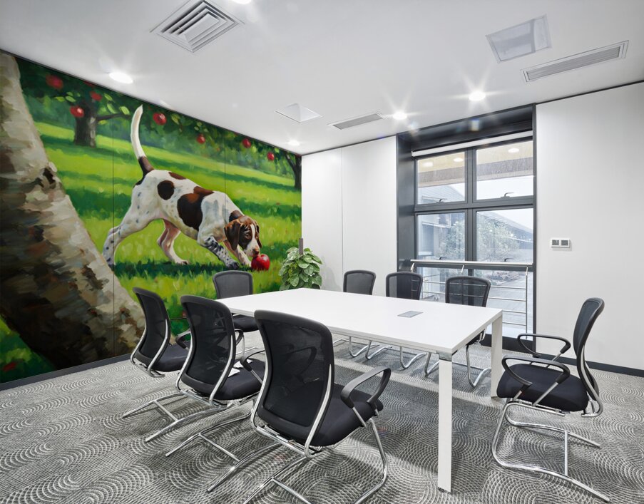 German Shorthaired Pointer Puppy Discovers Apple Orchard Wall Printing