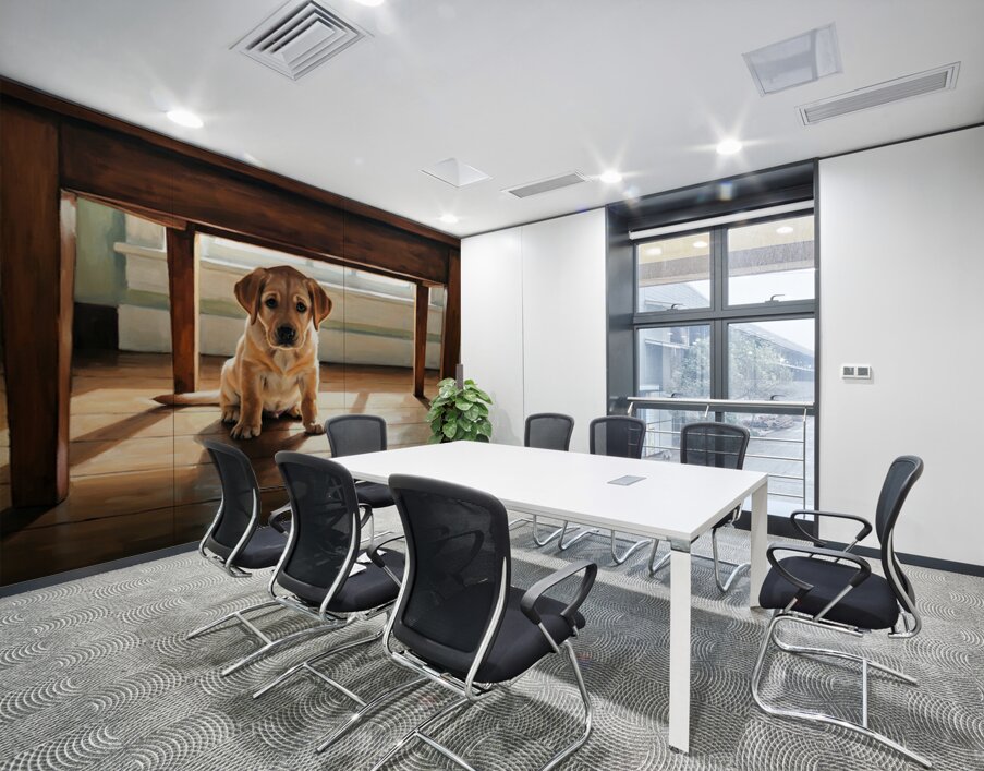 Brave Labrador Puppy Emerges After Storm Passes Wall Printing