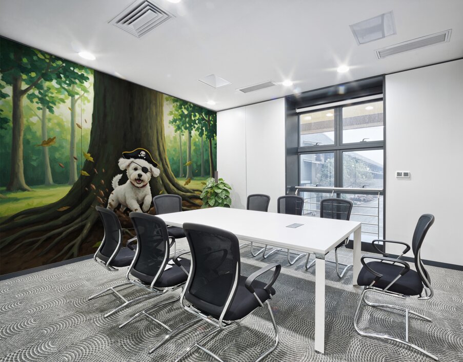 Successful Bichon Pirate Finds Amazing Treasure Chest Wall Printing