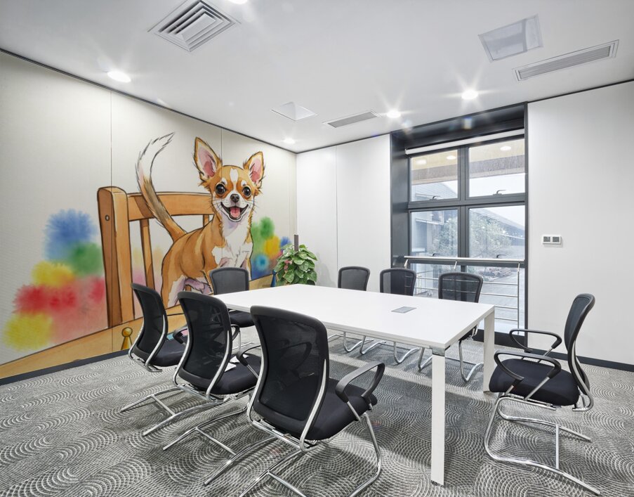 Puppy Participates In Family Board Game Wall Printing