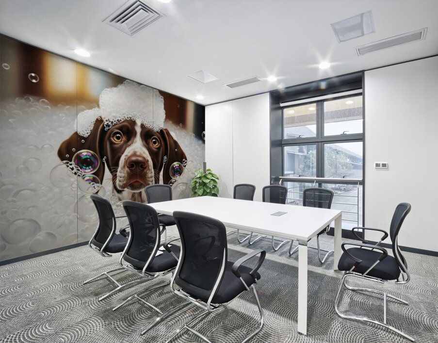 German Shorthaired Pointer Puppy Shakes Off The Bubbles Wall Printing